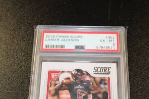 2018 Score Lamar Jackson #352 PSA 6 Rookie Card