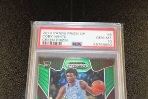 2019-20 Prizm Draft Green Prizm Coby White #8 PSA 10 Rookie Card