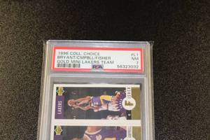 1996-97 Collectors Choice Gold Kobe Bryant Derek Fisher Elden Campbell #L1 PSA 7 Rookie Card