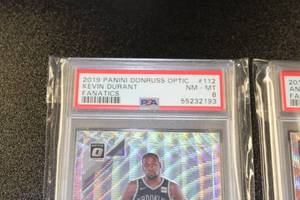2019-20 Donruss Optic Fanatics Prizm Kevin Durant PSA 8 & Anthony Davis PSA 9 Lot