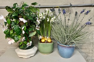 lot 128 image: 5 Fantastic Faux Floral Arrangements