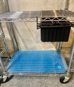 lot 164 image: Metal Shelving Unit on Casters