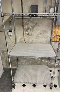 lot 158 image: Large Metal Storage Rack on Casters