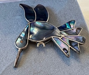 lot 90 image: Sterling Hummingbird Brooch and Sterling Frog Brooch