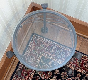 lot 29 image: Petite Glass Accent Table