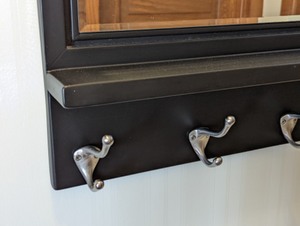 lot 34 image: Wall Mirror with Hooks