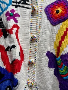 lot 188 image: Vintage Lisa Nichols Colorful Button Up Sweater