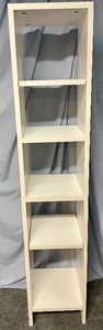 lot 203 image: 2 Piece White Shelf with Adjustable Shelves