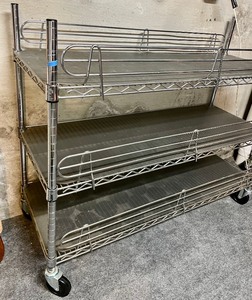lot 225 image: Metal Shelf on Casters
