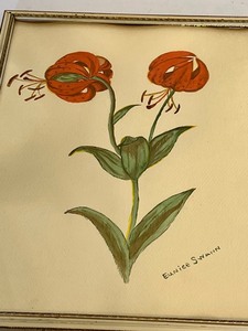 lot 274 image: Two Vintage Framed Floral Paintings by Eunice Swann