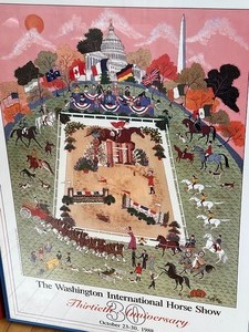 lot 258 image: Two Framed Washington International Horse Show Posters from 1988 and 1989