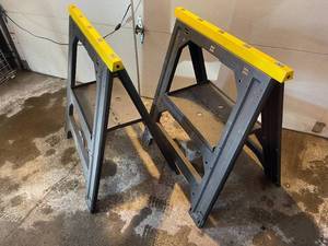 lot 386 image: Pair of Folding Plastic Sawhorses