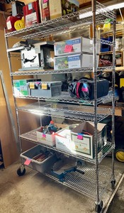 lot 412 image: Metal Racking on Casters (contents on shelf not included)