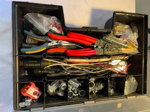 lot 377 image: Stanley Tool Organizer With Assorted Electrical Tools