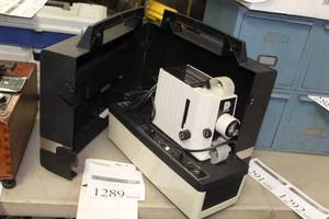 lot 1289 image: Vintage Dukane 28A8x Micromatic II Sound Filmstrip Projector, Case
