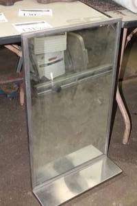 lot 1315 image: Metal Mirror with Shelf