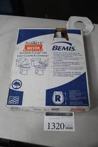 lot 1320 image: Bemis 570SLOW StaTite 16.5 Round Molded Wood Toilet Seat (New In Box )