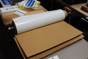 lot 1301 image: Magnetic Sign Material - Large Roll 24 Wide, Box of Assorted Sizes