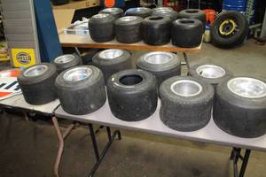 lot 1331 image: Lot of (9) Racing Go-Kart Tires on 5 and 6 Rims