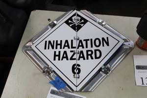 lot 1360 image: Metal Wall-Mount CAUTIONWARNING Indicator Sign