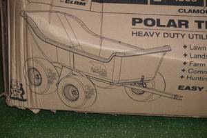 lot 1 image: Polar by Clam HD1500 Tilting Utility Trailer - Tandem Axle