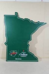 lot 73 image: Michelob Golden Light Minnesota Wild State Shaped Chalkboard