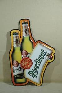 lot 81 image: Pilsner Urquell Tin Beer Sign