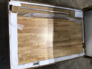 46 in. Adjustable Height Work Table with 2-Drawers in White by Husky Customer Returns See Pictures