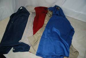 Mens Button up shirts (4) and 1 pol...