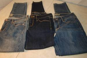 3 pairs of jeans size 2 straight le...