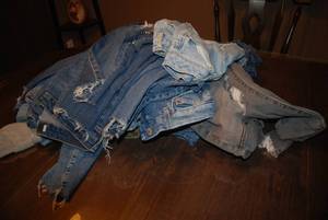 All jeans, various sizes, zippers o...