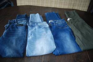 4 pair size 6 inseam 26 jeans, chec...