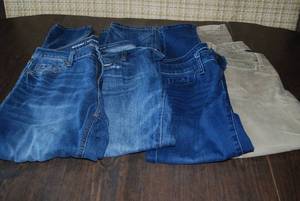 4 pair size 2 inseam 27 jeans, chec...
