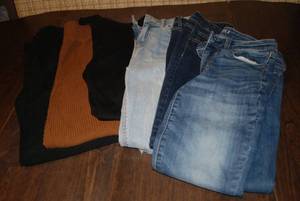 6 pair pants, 3 jeans size 6 inseam...
