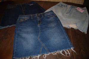 3 jean skirts size 4...