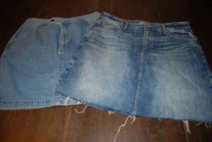 2 jean skirts size 8...