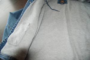 XL lined jean jacket with removable...