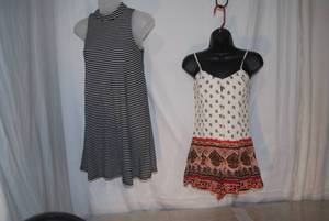 size XS romper and a dress...