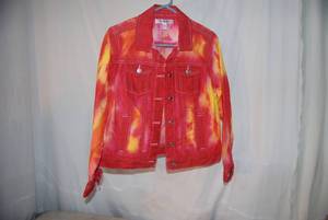 tye dye jean jacket size small...