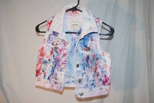 size Medium 78 tye dye jean vest...