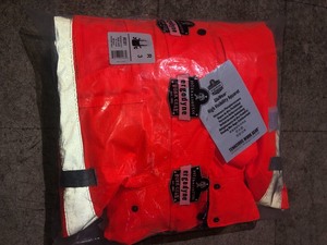 Ergodyne Mens 2X-Large Orange High Visibility Reflective Bomber Jacket with Zip-Out Fleece