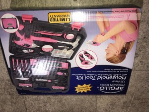Apollo 135-Piece Home Tool Kit in Pink