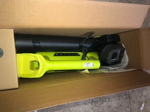 RYOBI ONE 18V 90 MPH 200 CFM Cordless Battery Leaf BlowerSweeper with 2.0 Ah Battery and Charger