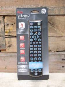 lot 33 image: GE 4-Device Universal Remote Control, Backlit, Big Button, Black