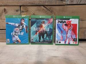 lot 47 image: 3 Pack XBOX ONE Games - NBA 2K22FIFA 19Battlefield 2042