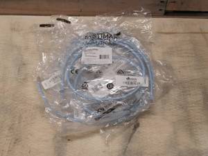 lot 52 image: 9 - Pack PowerSUM D8PS Stranded Cordage Modular Patch Cord, Light Blue Jacket (3 Feet, Light Blue)