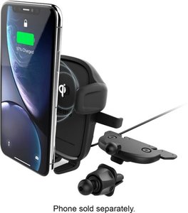 lot 9 image: iOttie - Easy One Touch 2 Wireless Fast Charge Universal Air Vent & CD Mount for Mobile Phones - Black