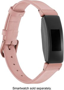 lot 30 image: Platinum - Leather Band for Fitbit Inspire and Inspire HR - Pink - Band only