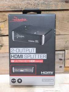 lot 43 image: Rocketfish - 2-Output HDMI Splitter with 4K and HDR Pass-Through - Black