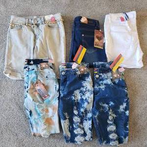 6-Pair Junior Size 5-7-9 Denim Shorts & Jeans With Tags
